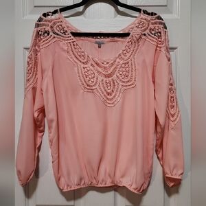 Charlotte Russe Light Pink Lace Blouse